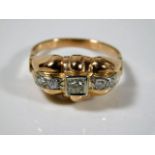 An early 20thC. French marked 18ct gold & diamond