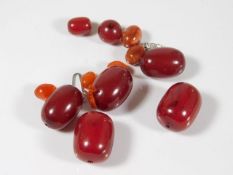 A quantity of natural cherry amber beads 46.6g