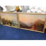 A pair of framed antique prints