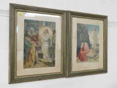 Two framed prints of religious interest