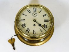 A brass Stockall Marples & Co. ships wall clock di