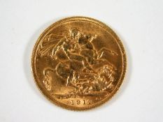 A 1912 full gold sovereign