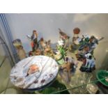 A collection of robin plates & robin related ornam