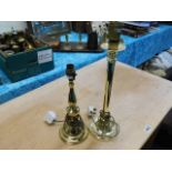 Two modern brass lamps