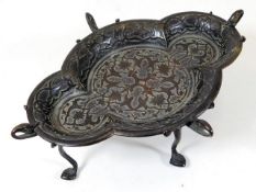 A 19thC. bronze card tray 7.75in wide