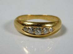 A ladies rare yellow metal J. W. Benson ring set w