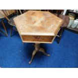 An antique sewing box with later work a/f
