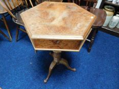 An antique sewing box with later work a/f