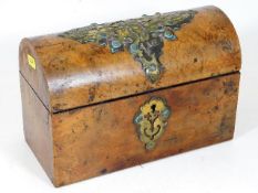 A 19thC. stationery box with brass fittings