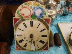 A painted clock dil & movement