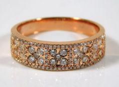 An 18ct French rose gold ring set with diamonds 5g