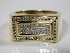 A substantial 14ct gold ring set with diamond 12.3