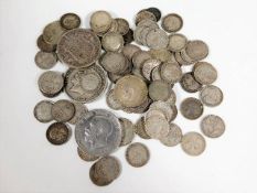 A quantity of silver & part silver coinage 180g