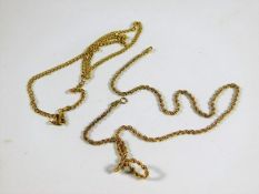 Two 9ct gold necklaces a/f 5.8g