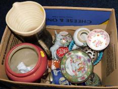 A studio pottery jug, a 19thC. tea bowl & other it