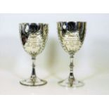 Two silver plated shooting trophy goblets