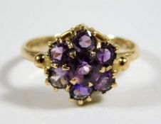 A 9ct gold ring set with amethyst 3.1g