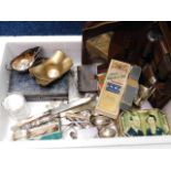 A boxed quantity of plated wares & other sundry it
