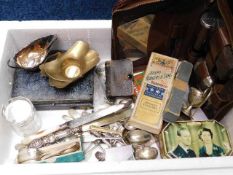 A boxed quantity of plated wares & other sundry it
