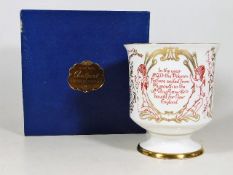 A commemorative Mayflower Coalport vase with box
