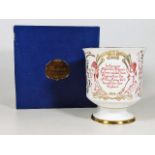 A commemorative Mayflower Coalport vase with box