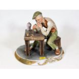 A Capodimonte bisque figure of a 'Watchmaker' sign