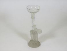 A Lalique style frosted glass figure lacking base