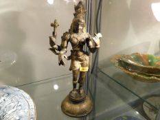 A 20thC. brass & bronze Hindu style figure