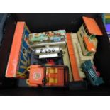 A boxed Triang tinplate musical car & other items