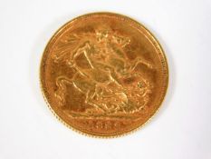 A Victorian full gold sovereign 1892