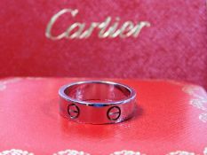 An 18ct white gold Cartier Love ring 7.5g size O