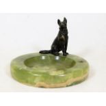 An art deco bronze German Shepherd dog mounted on