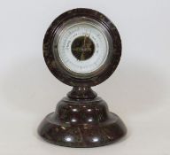 A Cornish serpentine mounted barometer