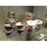 Two sets of Royal Albert trios including county ro