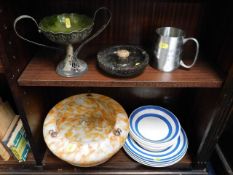 A selection of T.G. Green style plates, a silver p