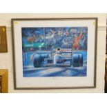 A framed limited edition print of Red Five Nigel M