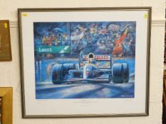A framed limited edition print of Red Five Nigel M