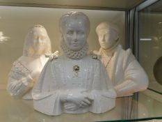 Three Tudor style ceramic busts