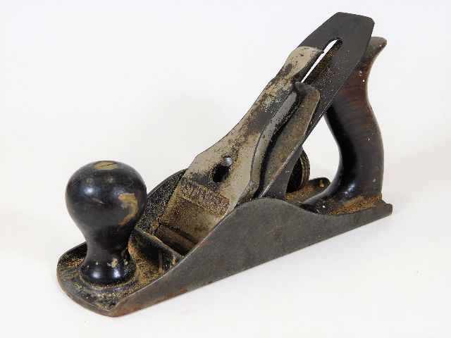 A Stanley No.4 plane with rosewood fittings