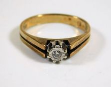 A 9ct gold illusion set solitaire diamond ring 2.8
