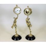 A French silver plated bronze clock & barometer se