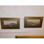 Two gilt framed R. D. Sherrin watercolours of moor