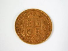 A Victorian half gold sovereign 1892