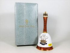 A Royal Crown Derby porcelain bell, commemorating