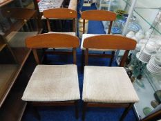 Four G-Plan style teak chairs