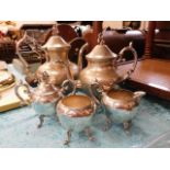 A large silver plated tea & coffee service