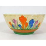 A Clarice Cliff Bizarre crocus design bowl 8.125in