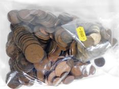 A large bag of copper coinage