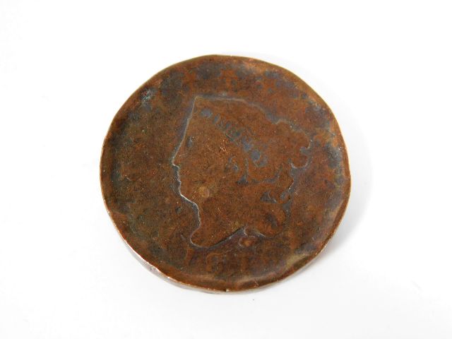 An 1816 USA copper coin as found