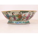 A 19thC. Chinese polychrome famille rose bowl, rep